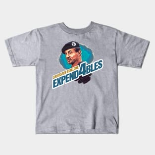 Expend4bles expandables 4 and sylvester stallone themed graphic design by ironpalette. Kids T-Shirt